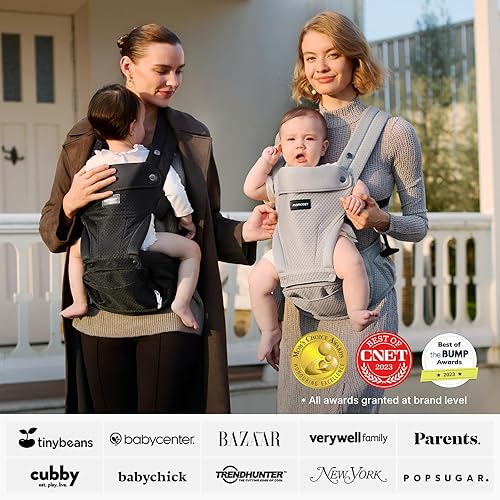 Miniatura 5 de Momcozy Portabebés con asiento de cadera, transporte orientado hacia adelante 2 en 1 para bebés activos, transportador desmontable manos libres de
