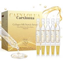 Silk Peptide Intensive Lifting Ampoule Set 35 Vials x 1.5mL 30-Peptide Complex with 18K Gold & 120Da Deep Collagen Professional Korean Face Serum for Firming, Wrinkles, Glass Skin Glow