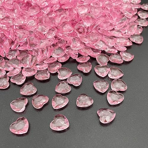 Miniatura 6 de Corazones acrílicos, 1000 piezas de corazones de plástico pequeños, pequeñas decoraciones de corazones de plástico para el Día de San Valentín,