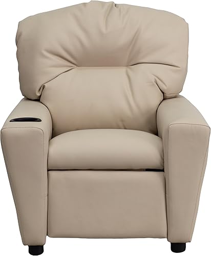 Miniatura 169 de Flash Furniture Chandler LeatherSoft - Silla reclinable para niños con portavasos y reclinable de seguridad, silla reclinable contemporánea para