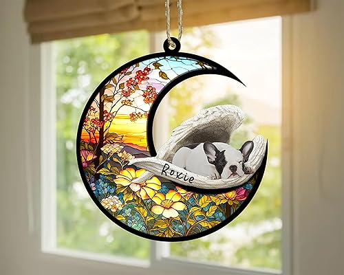 Miniatura 305 de Chow Chow Dog Memorial Suncatcher, adorno de Navidad Chow Chow con nombre, atrapador de pérdida de mascotas, regalos para los amantes de los perros