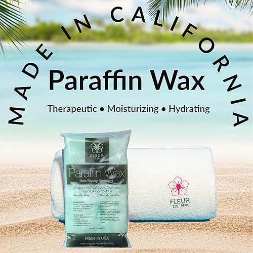 Miniatura 35 de FLEUR DE SPA - Recambios de cera de parafina de 1 libra - Fabricado en Estados Unidos - Infundido con aceites de coco y jojoba - Hidratante