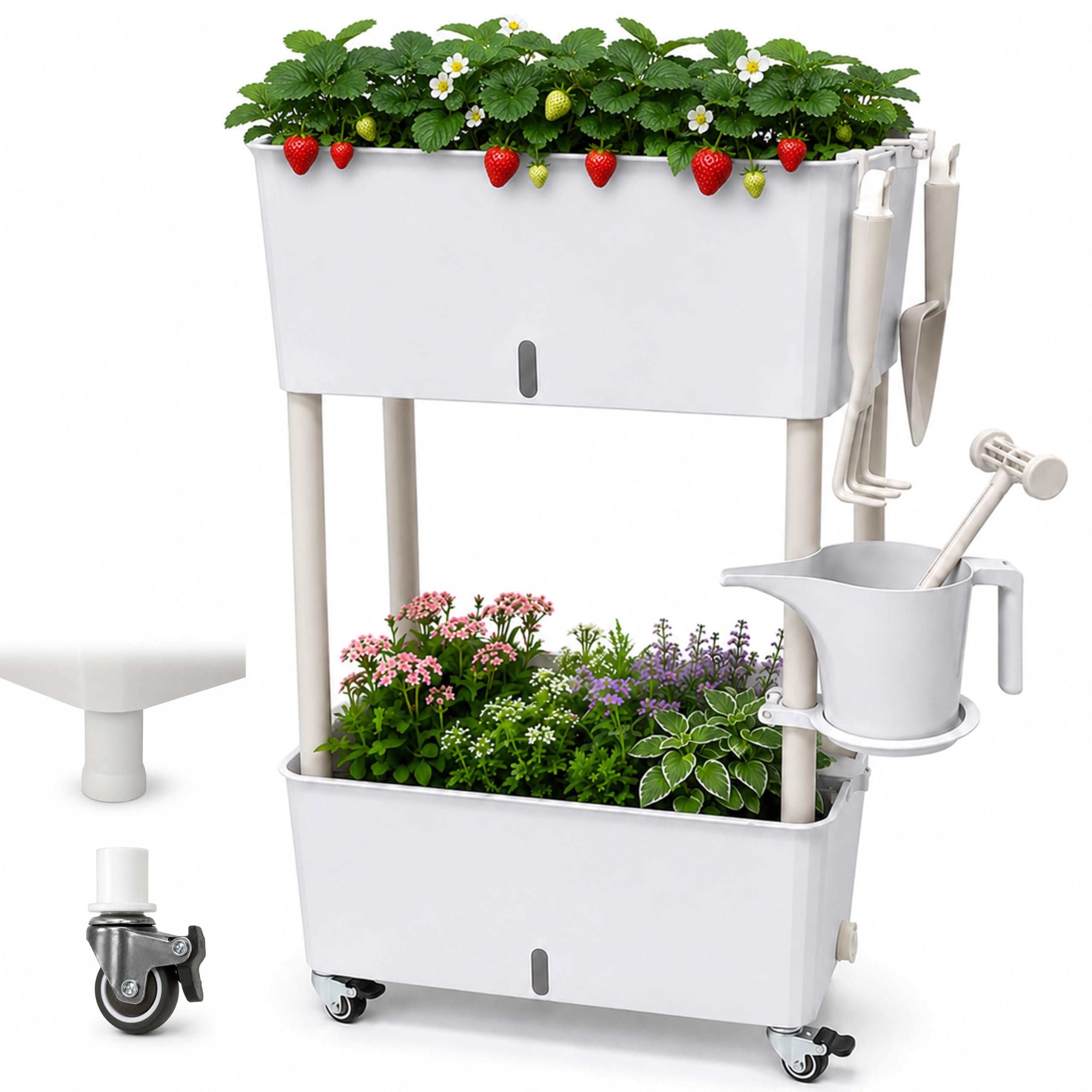 SORANGEUN 2-Tier Rolling Raised Bed