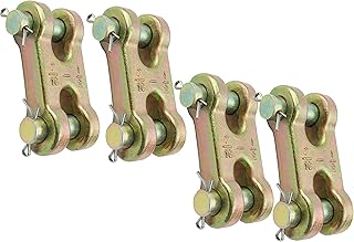 Mytee Products (4 Pack 1/2 Inch Double Clevis Link - G70 Safety Chain Repair Link Twin Clevis, 11300 LBS Working Load Limit - Truck Trailer Tie Down Links Towing