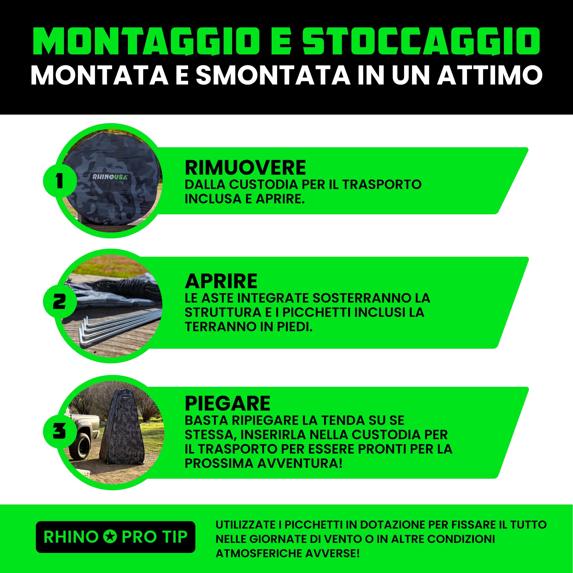 Rhino USA Tenda portatile pop up per cambiare privacy, doccia da campeggio all'aperto, toilette da campeggio, riparo dalla pioggia per spiaggia e campeggio, leggera e robusta, installazione istantanea