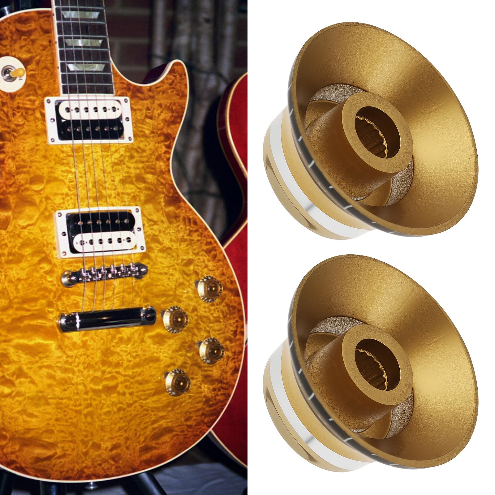 Create idea 4 PCs Guitar Speed Control Volume Tone Knobs 6mm Compatible with Gibson Les Paul - Image 2