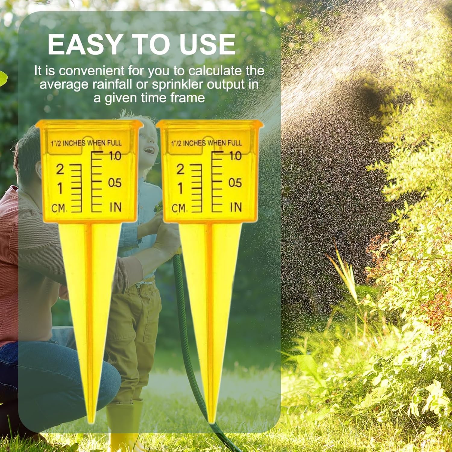 MEISO 10 Pezzi Pluviometro da Giardino, Misuratore Pioggia in Plastica con Scala, Strumento di Misurazione Dell'acqua per Esterni, Pluviometro Professionale per Giardino All'Aperto Fattoria