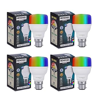 HENONIX 9 watt 7 Color in 1 led Bulb | 7 Colours Led Bulb | Multicolor Bulb 9 watt | Rgb Led Bulbs | Decorative Multicolor led bulb Pack of 4 (4) (4)