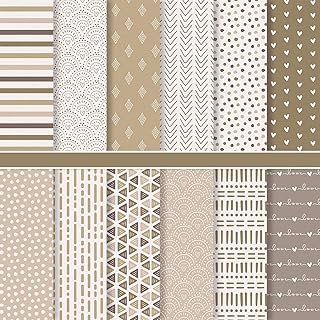 24 Sheet Boho Pattern Paper 12 Designs Brown Scrapbook Specialty Paper Double Sided Craft Paper For DIY Card Making Photo Album Decor, 11.8 x 11.8 Inch - Buy now