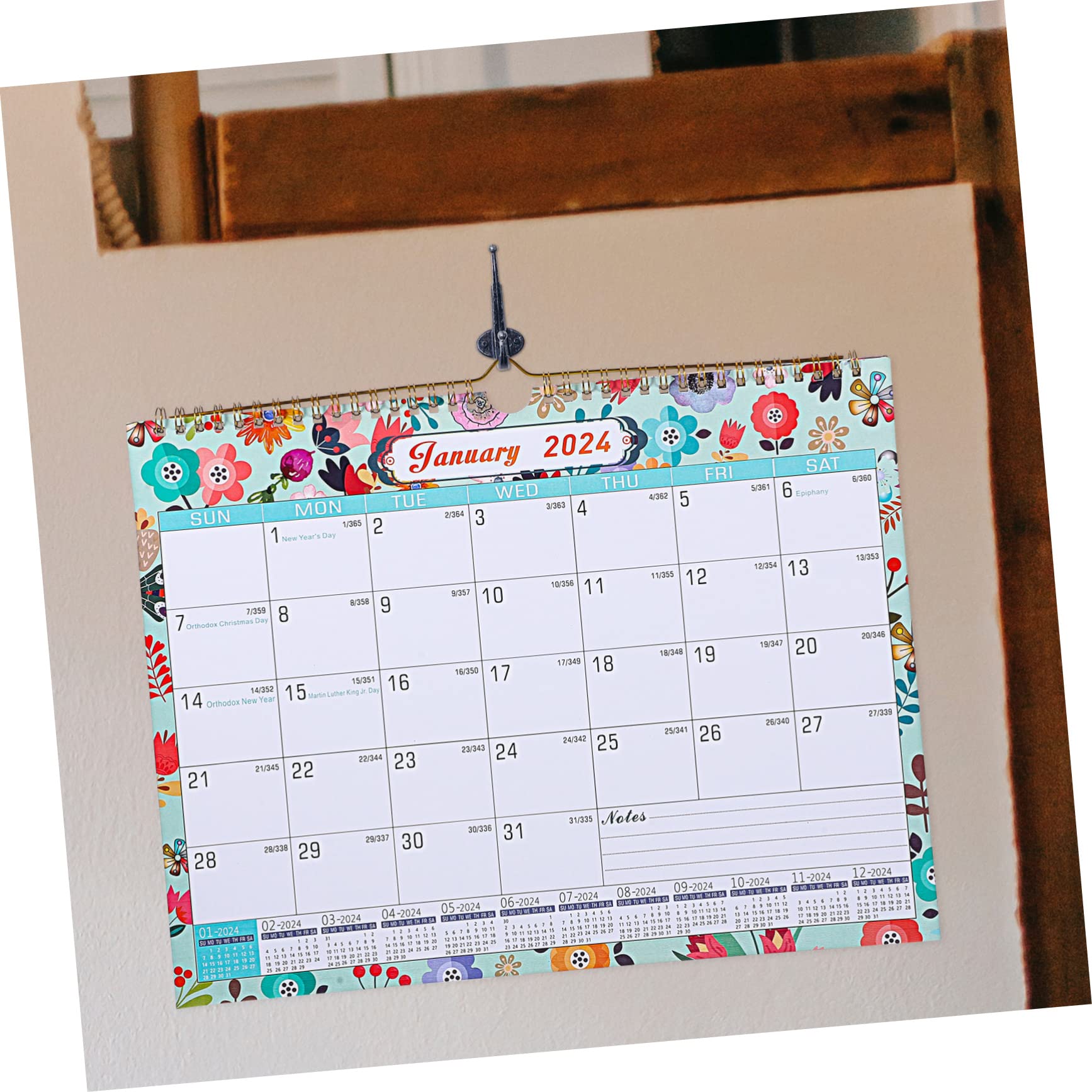 TEHAUX 2pezzi Calendario Mensile Da Parete Inglese Pianificatore Familiare Pratico Per Casa e Scuola Calendario Artistico e Leggero Organizzatore Di Eventi e Appuntamenti