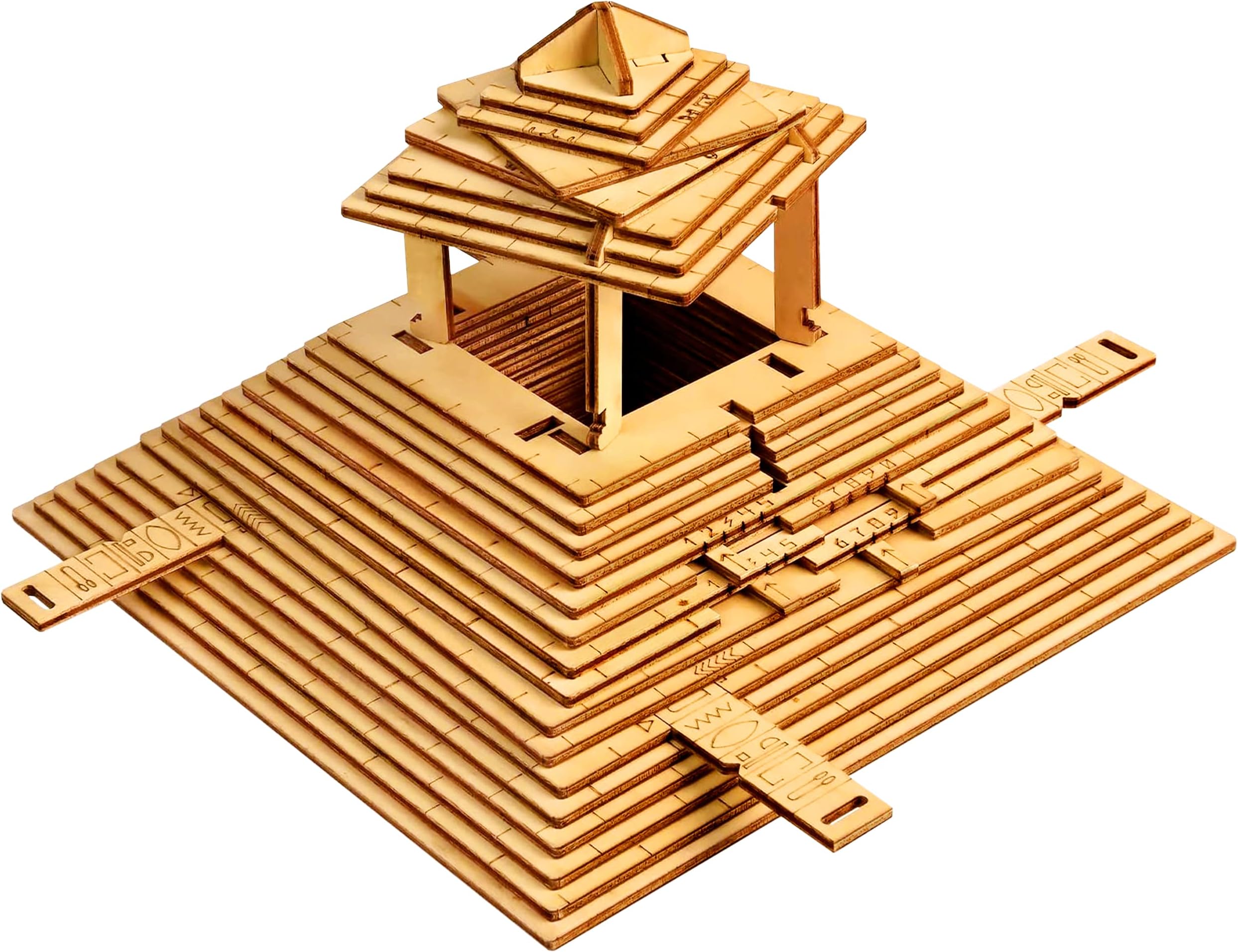 Quest Pyramid Wooden Secret Puzzle Box - Board Games for Family, Adults, Kids - Mystery Escape Room in a Box & Educational Brain Teasers - Unique Birthday Ramadan Gifts for Women & Men
