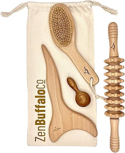 Miniatura 1 de Wood Therapy Massage Tools  4 pc Maderoterapia Kit for Muscle Tension & Circulation  Wood Massage Tools  Wood Therapy Tools for Body Shaping