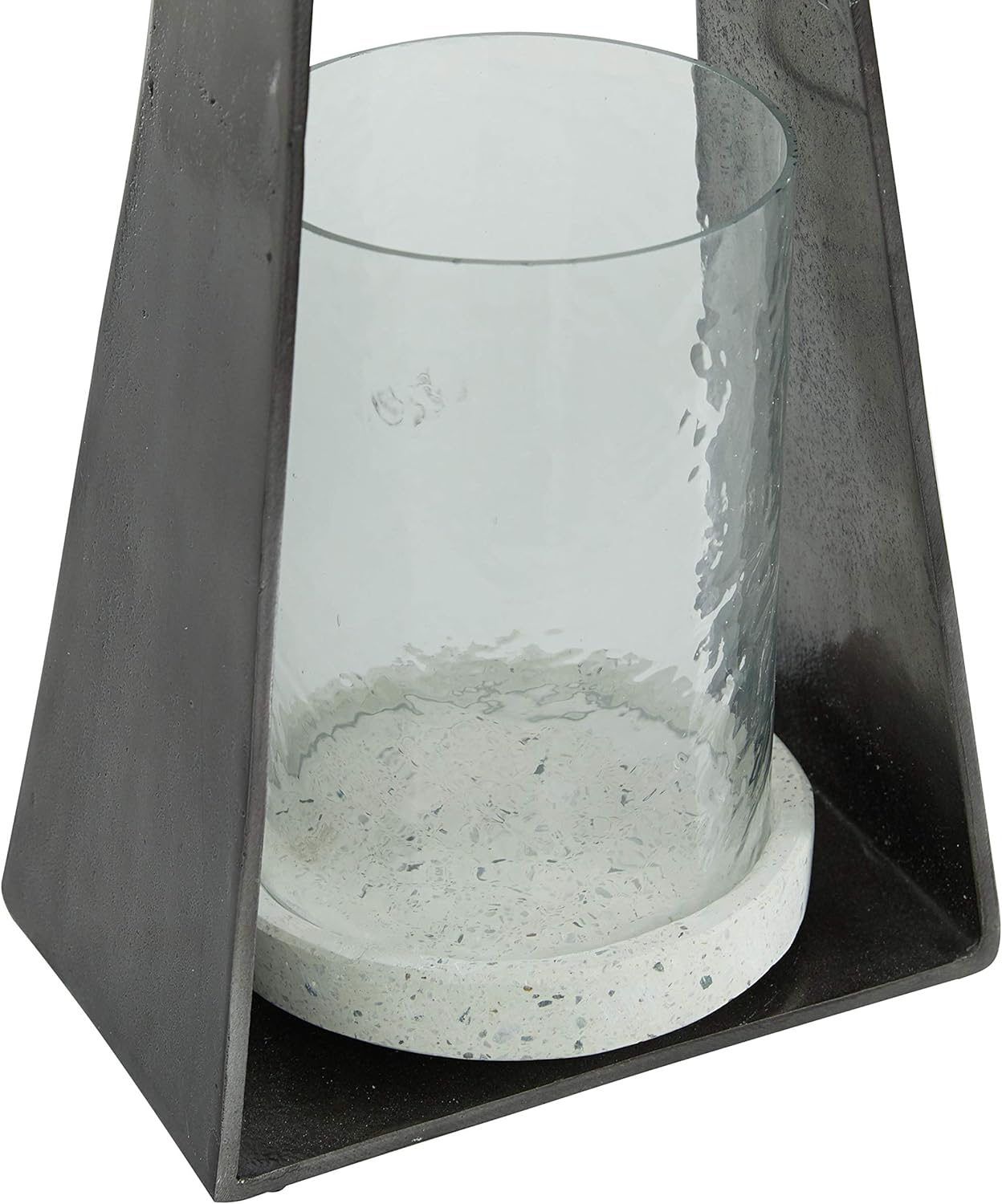 Contemporary Black Candle Lantern - 8" x 17.5" Hanging Hurricane