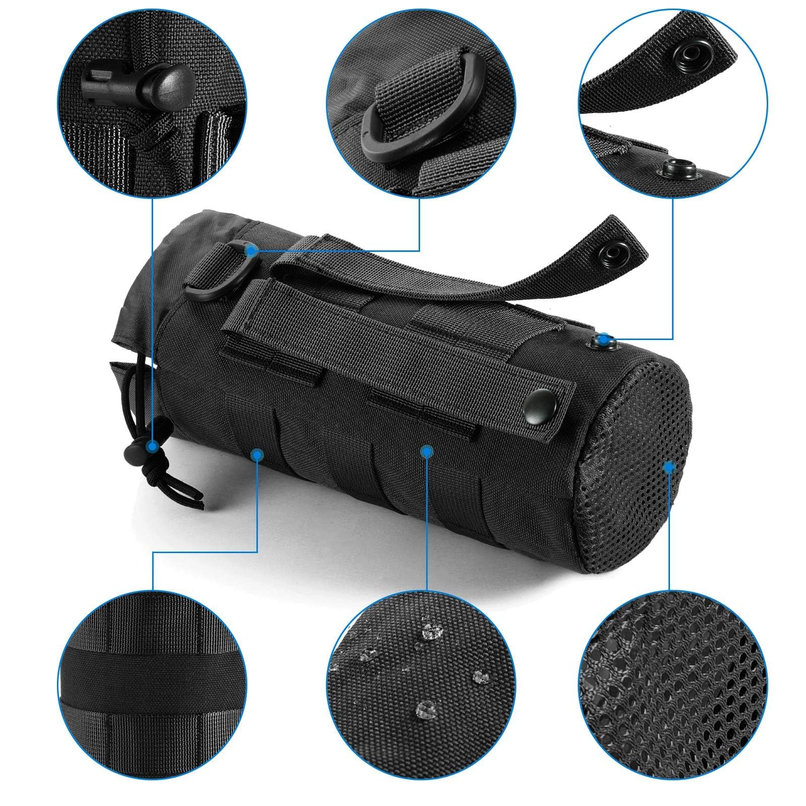 Porte-gourde Sac à Dos ZYEKIU - Pochette Militaire étanche, Réglable, Pour Randonnée, Vélo, Camping