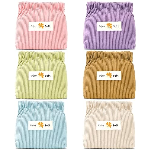 AUGSUN Organizador elástico de pana para el cabello, 6 unidades, bolsa de almacenamiento elástica de pana, bolsa elástica de pana, bolsa de