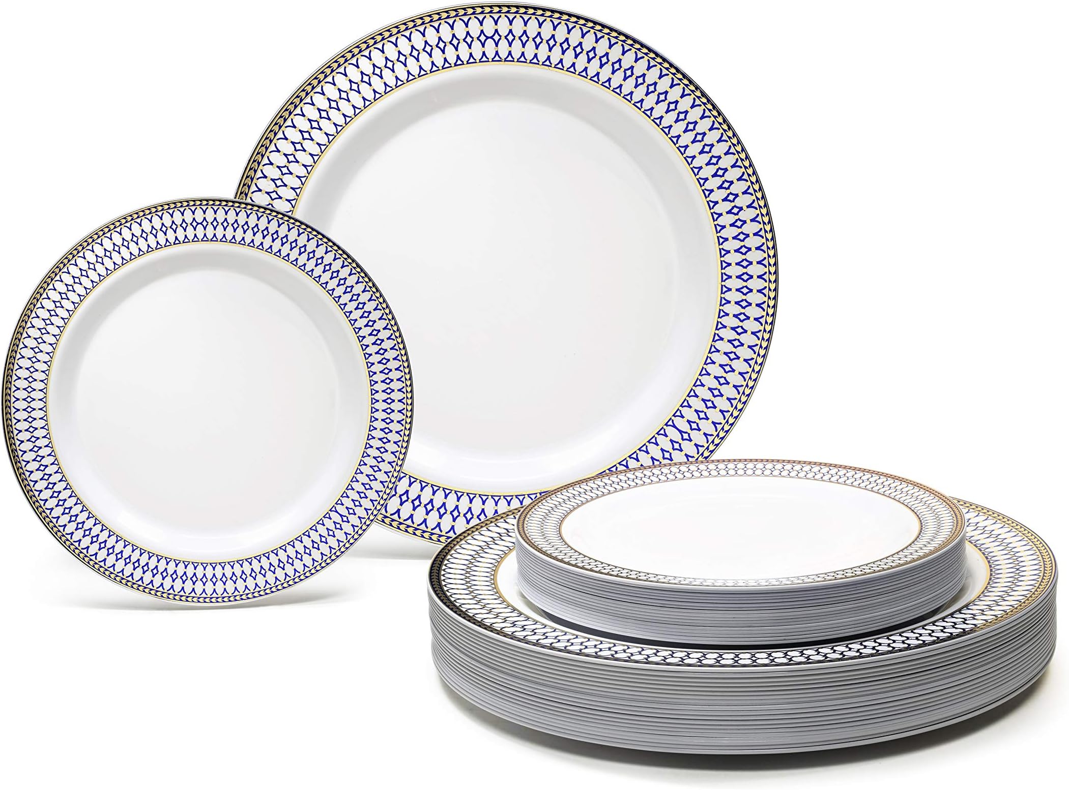 Amazon.com: Efavormart 10 Pack White Renaissance Plastic Dinner Plates ...