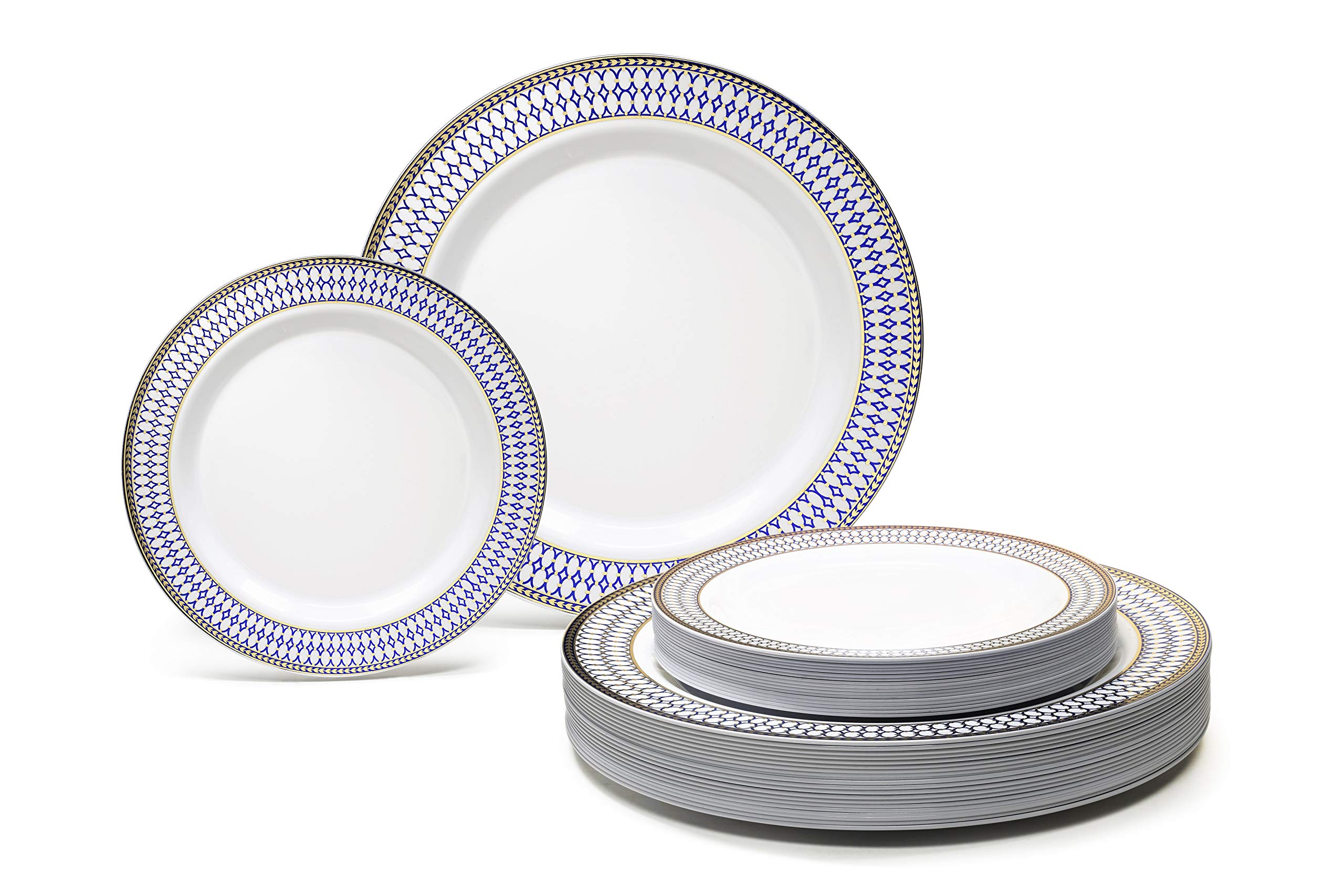 Blue & Gold Disposable Plates - 50 Piece Set -15