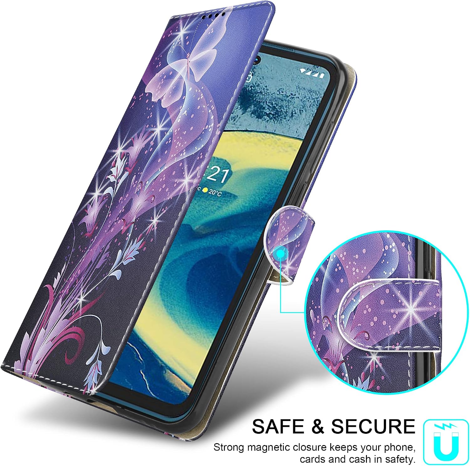 PIXFAB For Nokia XR20 5G Leather Phone Case, Magnetic Closure Full Protection Book Folio Design - Image 5