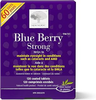 New Nordic Blue Berry Strong | Eye & Vision Support | Lutein & Bilberry Supplement | 120 Tablets (Pack of 1)