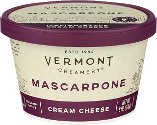 Vermont Creamery Mascarpone Italian-Style Cream Cheese, 8 oz - Rich, Velvety Texture for Tiramisu & Pasta