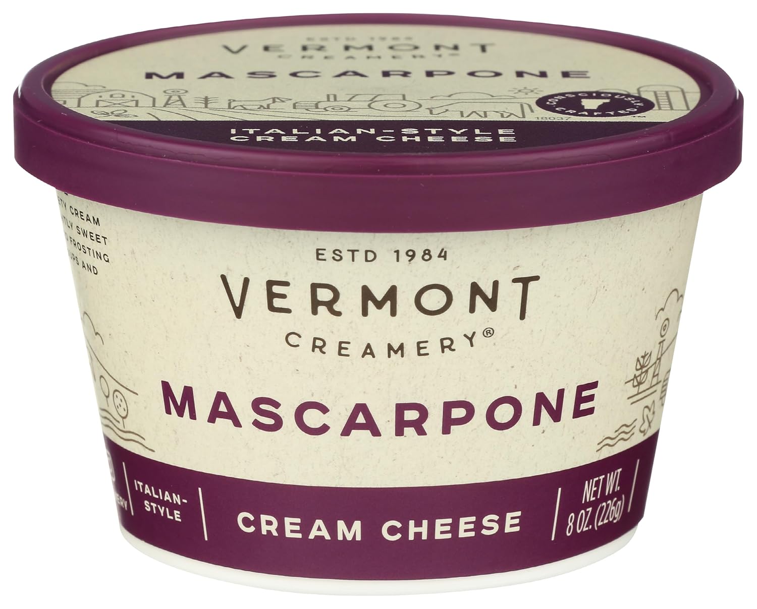 Vermont Creamery Mascarpone Italian Style Cream Cheese 8 oz