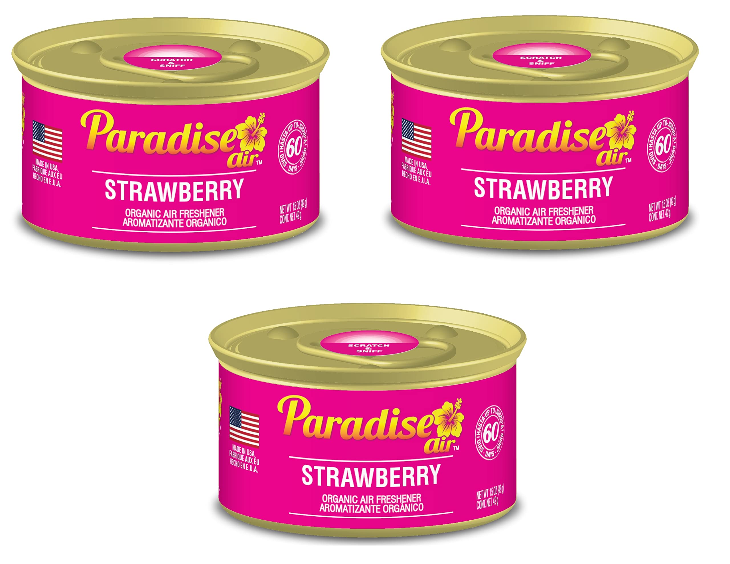 Paradise Air Organic Air Freshener Strawberry (3 pack) USA