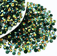 Vista 13 de 10000 diamantes de imitación de resina de 0.079 pulgadas con parte trasera plana, diamantes de imitación transparentes AB de color verde claro