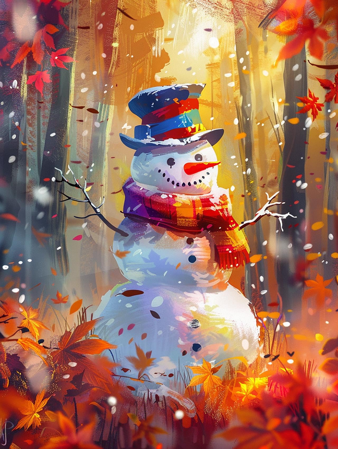 Reofrey Dipingere con i Numeri per Adulti Pupazzo di neve 40x50cm - Natale Paint by Numbers Kits Completo di Pennelli, Pigmenti Acrilici - Ideale per Disegno, Decorazione Casa e Regalo Creativo PP2896