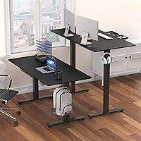 Vista 11 de SHW - Escritorio de pie eléctrico de altura regulable con memoria - 48 x 24 pulgadas, marrón rústico