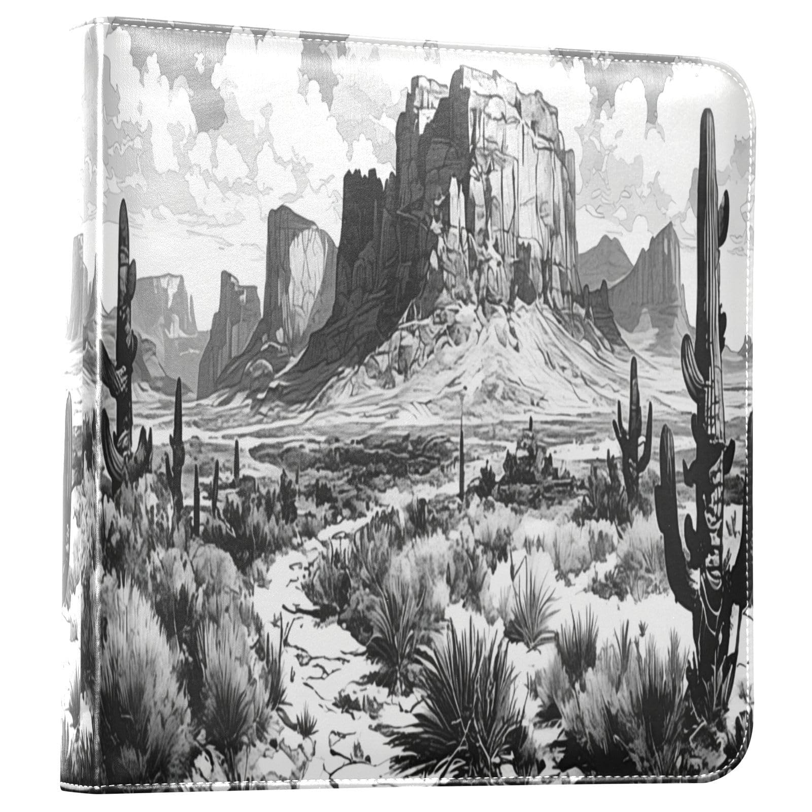 Kigai Western Desert Photo Album Self Adhesive Scrapbook Album Leather Cover DIY Picture Scrap Book with 20 Adhesive Sheets, 11.8x24x0.8 inch