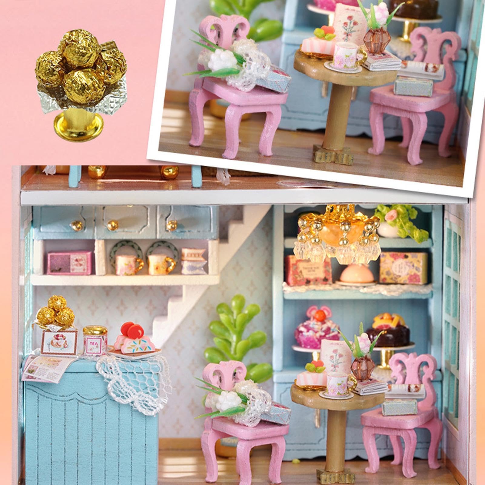 Kit fai da te, mini casa in legno, fatto a mano, artigianato in miniatura