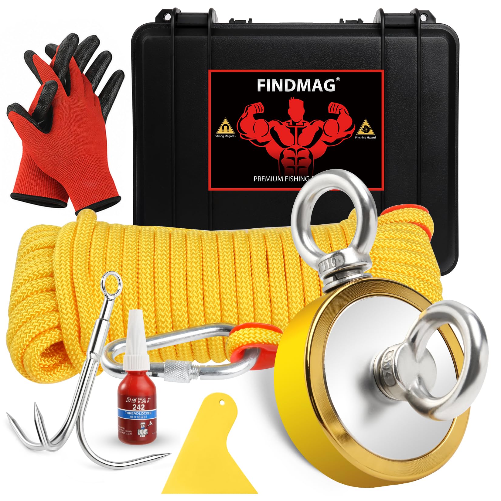 FINDMAG 1000 LBS Fishing Magnet Kit - Powerful Magnet -8