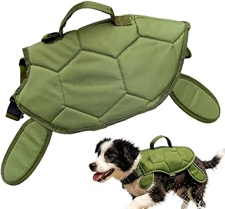 Dog Life Jackets - Cute Turtle Shaped High Buoyancy Floating Vest, Features Balanced EPE Foam Flotation Panels, Keeps Pet Snouts Safely Deep Open Water, Includes Heavy Duty Reinforced Top E