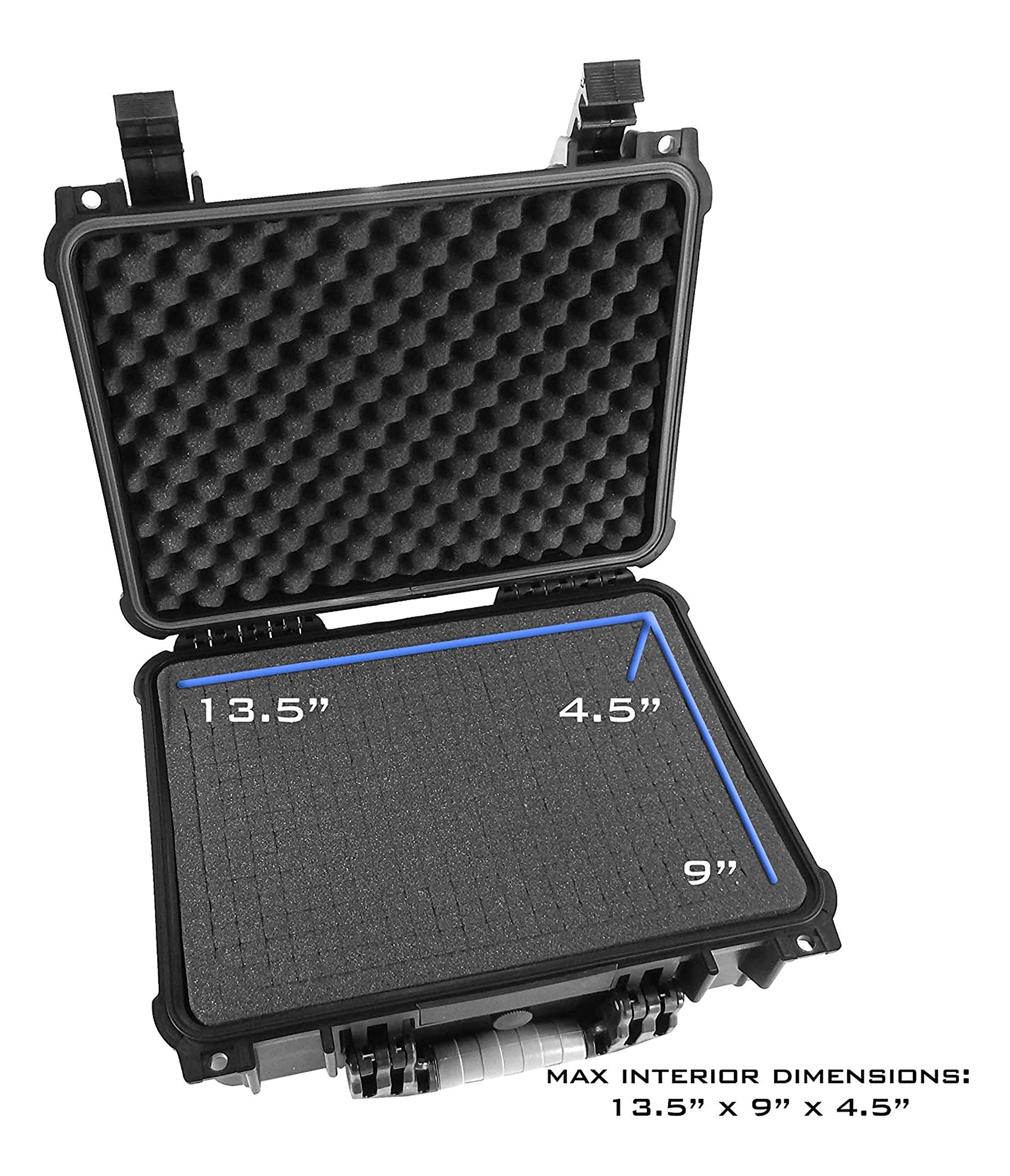 CASEMATIX 16" Customizable 4 Pistol Multiple Pistol Case Waterproof