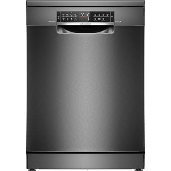 Bosch SMS6ECC12E Series 6 Smart Dishwasher Freestanding 60 cm Cutlery Drawer Dishwasher Made in Germany Extra Quiet Extra Drying Strong Cleaning Anti-Fingerprint Black [Energy Class A]