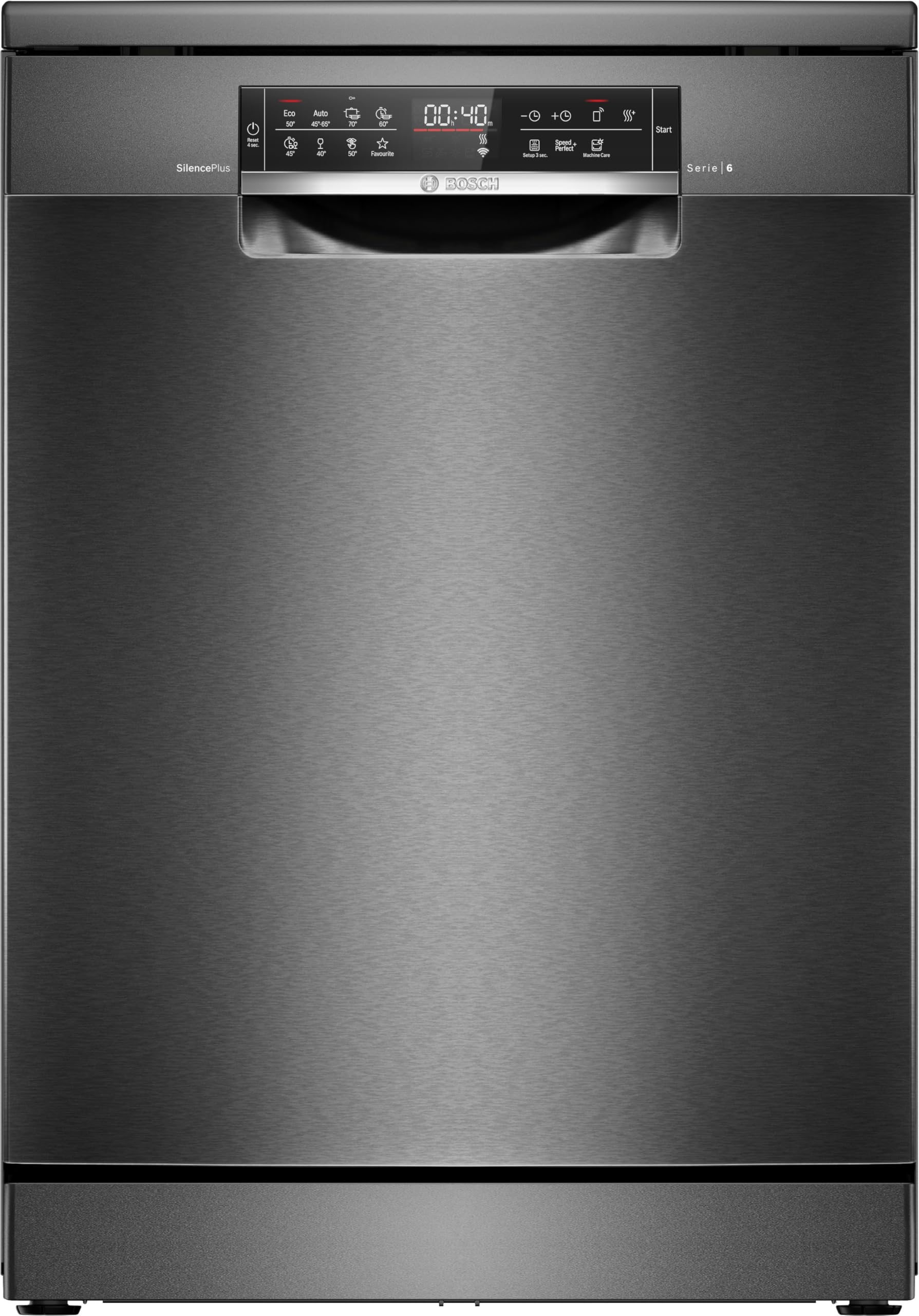 Bosch SMS6ECC12E – Serie 6 Freistehender Geschirrspüler, 60 cm, Schwarz, Made in Germany
