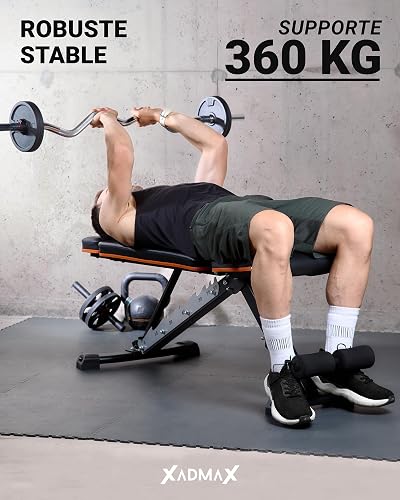 Xadmax Banc Musculation Pliable, Bancs de Musculation, Supporte 360 KG, Très Robuste et Résistant, Parfait pour Home Gym, Fitness Haltères, Machine Sport Maison, Banc Muscu - 2