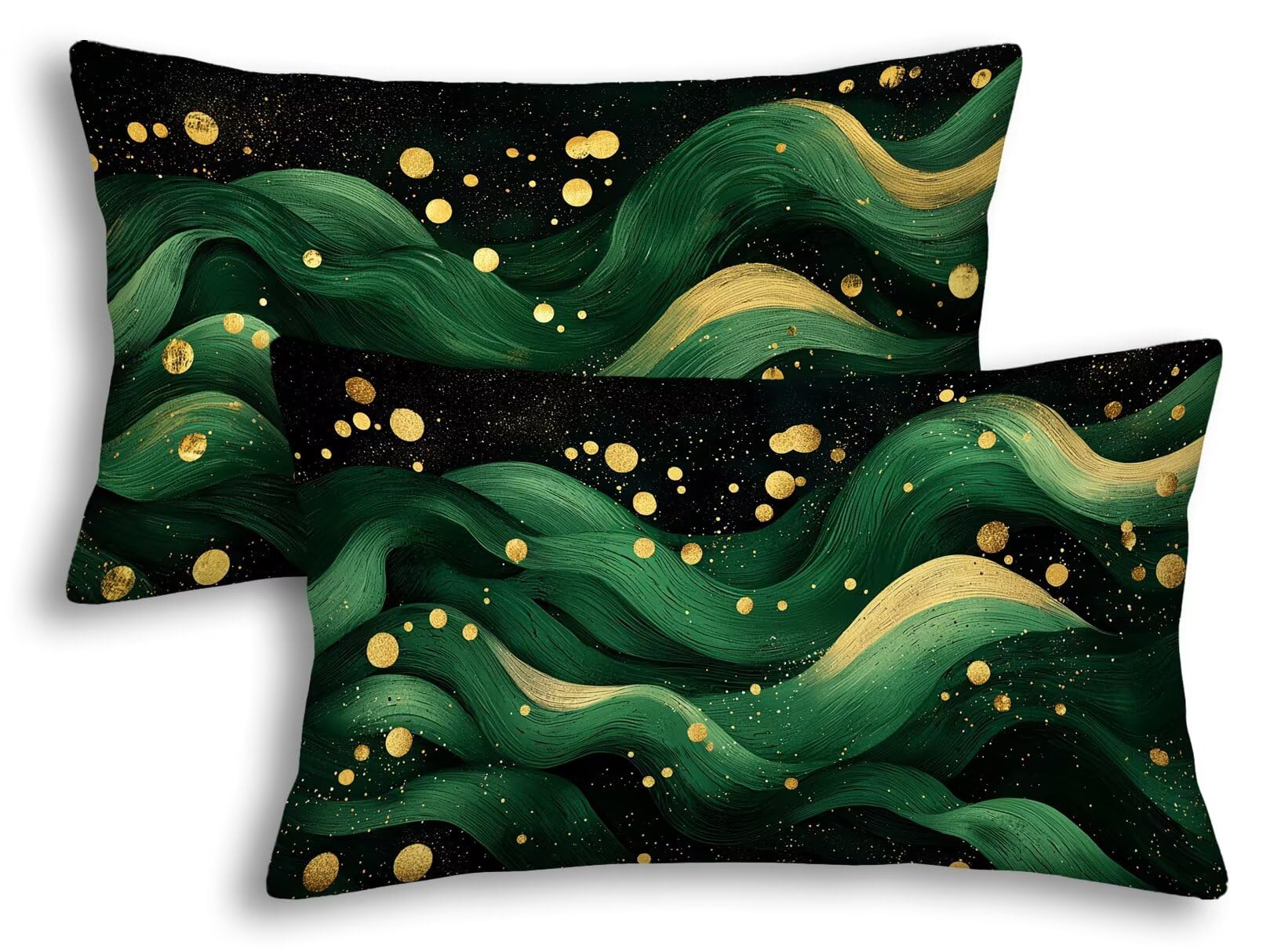 Housse coussin vert imperméable 40x80cm déperlant double face