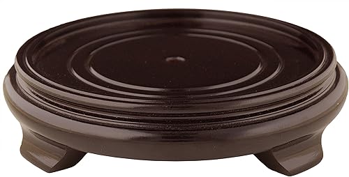 Decoración japonesa asiática clásica - Bases de lámparas de pie que exhiben decoraciones redondas manchas madera de rosa - 15 - 13 - 24 tamaños