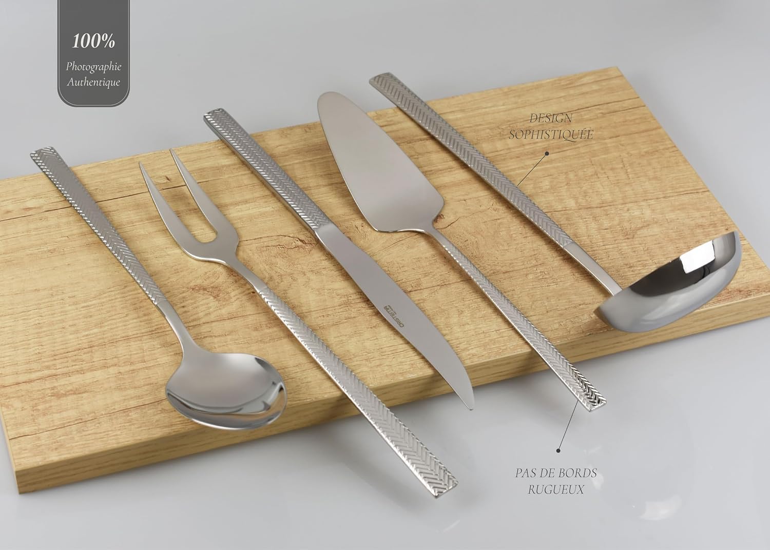 Dakar Collection Glossy Cutlery Set - 18/10 Stainless Steel Dishwasher Safe (Shiny, 113 Pieces)