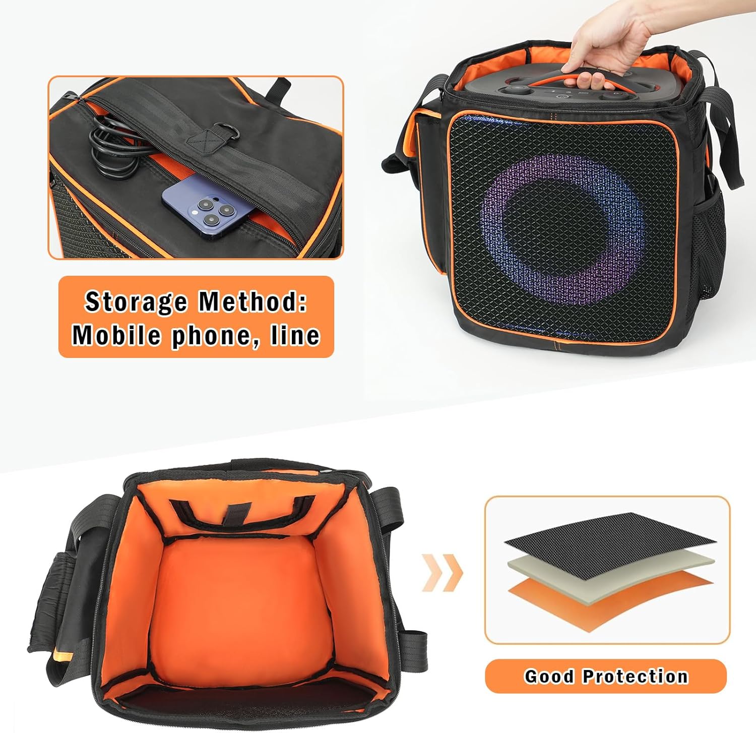 JBL Party Box Encore 2 Backpack, Speaker Bag Compatible with JBL Party Box Encore Essential 2 (2025), Portable Speaker Carry Case(Bag Only) - Image 6