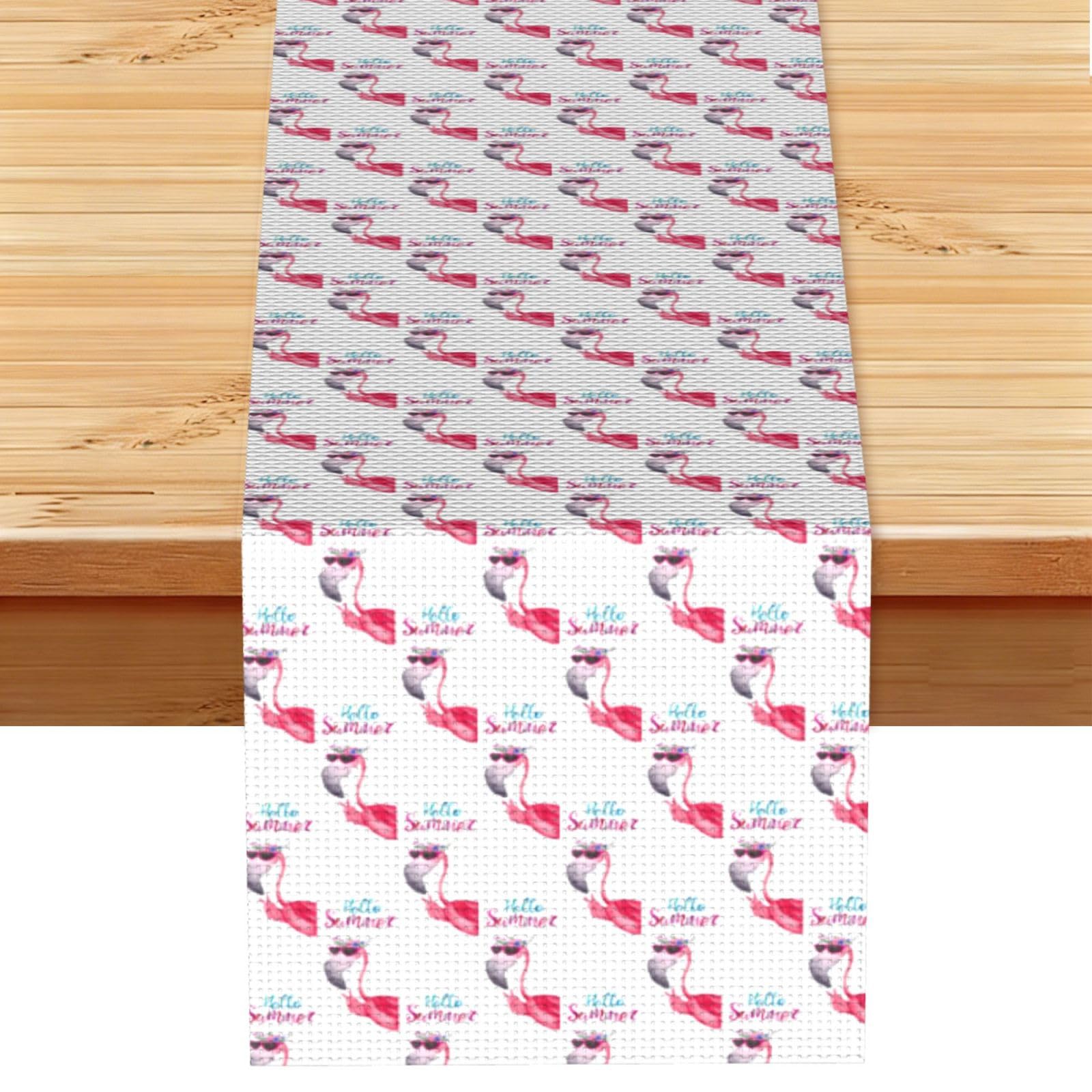 Flamingo Stylish Printed Table Cloth, Decorative Table Runner 13x72in for Home, Party and Banquet Home Decor