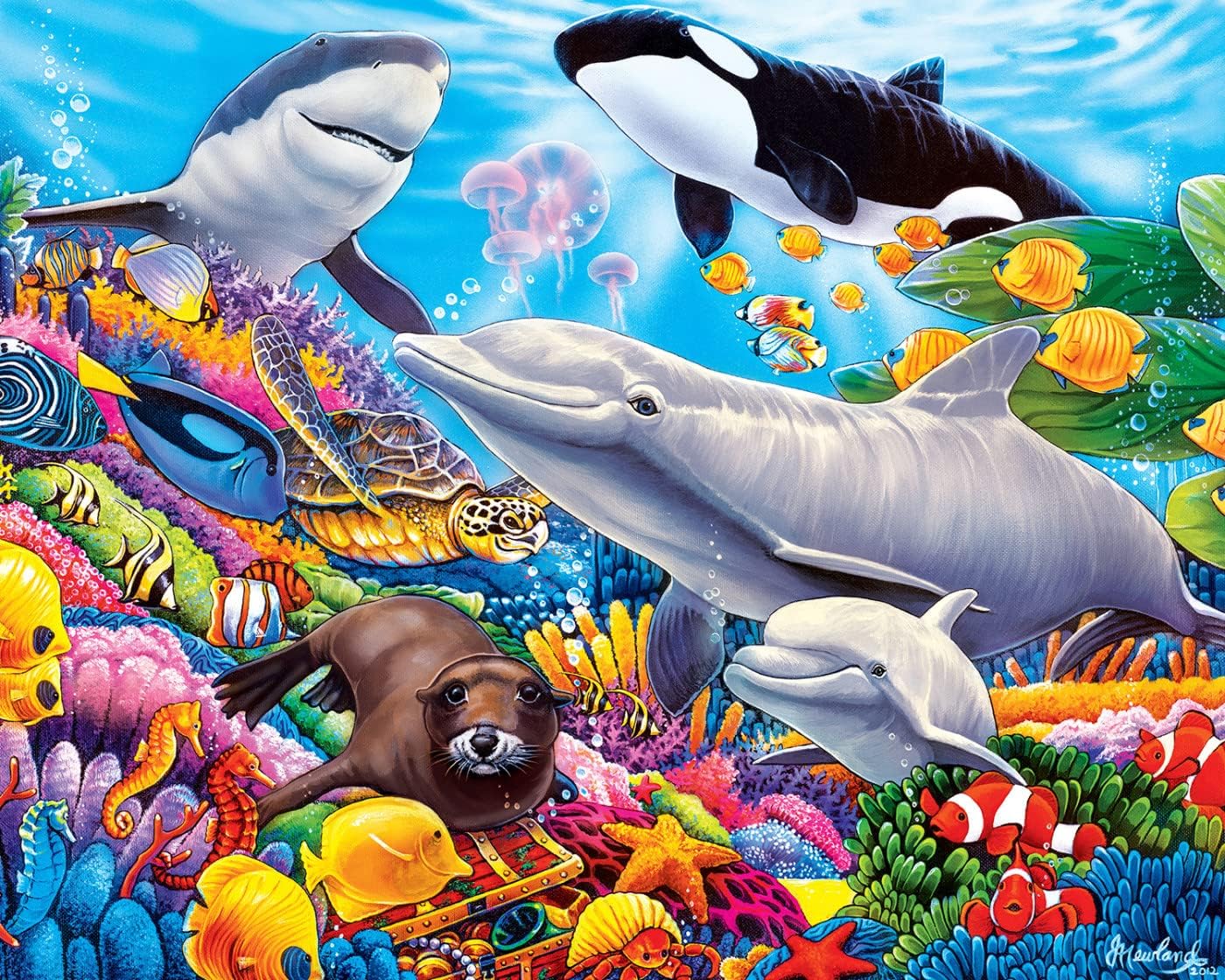 MasterPieces Puzzle Set - 4-Pack 100 Piece Jigsaw Puzzle for Kids - World of Animals 4-Pack - 8"x10"