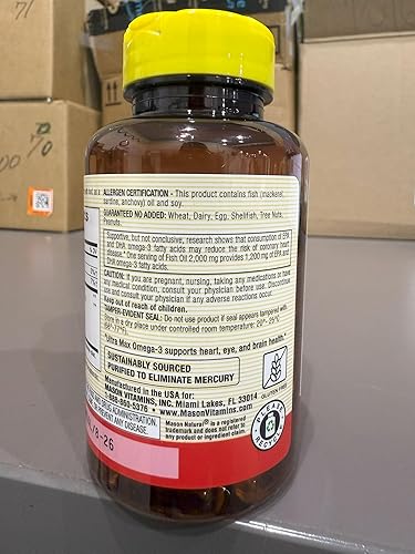 Miniatura 6 de MASON NATURAL Ultra Max Omega 3 1200 mg, soporte diario para ojos, cerebro y corazón, 60 cápsulas blandas