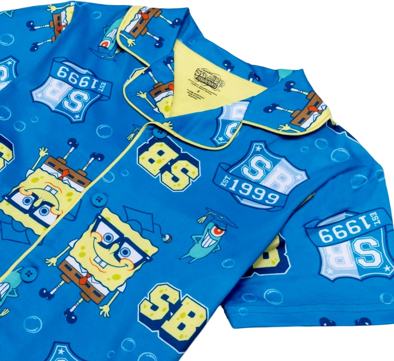 Nickelodeon Boys' 2-piece Loose-fit Button Down Matching Pajama Set, Soft & Cute for Kids