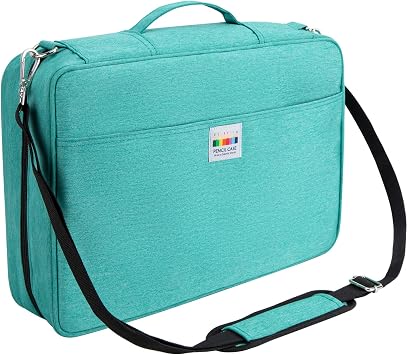 YOUSHARES Organizer Color Pencil 480 Slots - Pen Case Organizer with Handy Wrap & Zipper, Multilayer Holder for Prismacolor Colored Pencils & Gel Pen Green