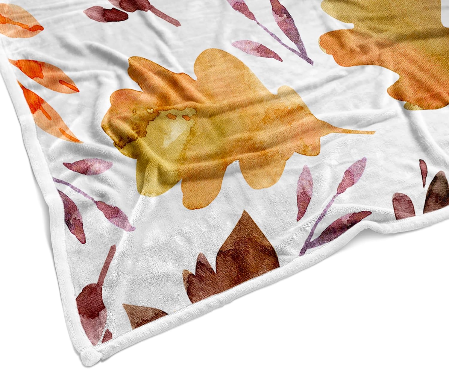 Fall Yellow Tree Foliage Throw Blanket, Autumn Brown Yellow Maple Leaf Sage Blanket and Throws, Soft Flannel Fleece for Bedroom, Living Room Outdoor Blankets, 50X60 Inches.