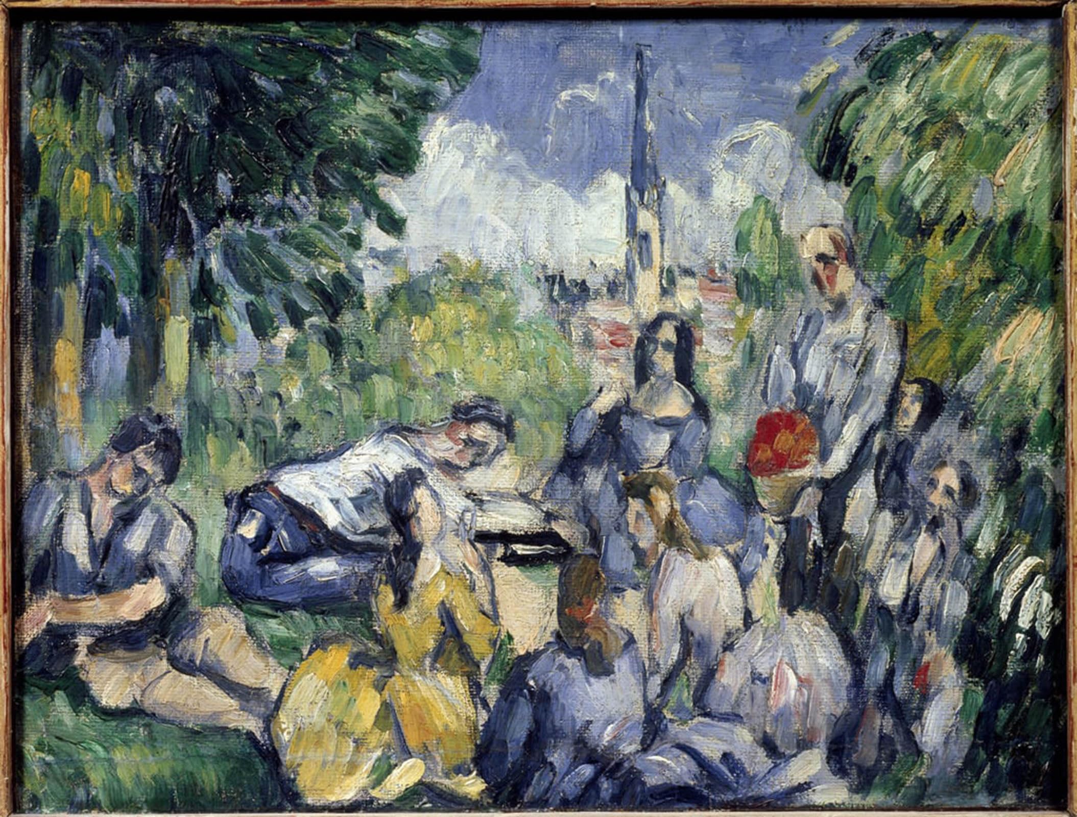 SERENDIPITP Abstract Painting Mural Print Picture Wall Decor Painting the Breakfast on the Grass by Paul Cézanne Vintage Wall Artwork for Home Decor 60x90cm