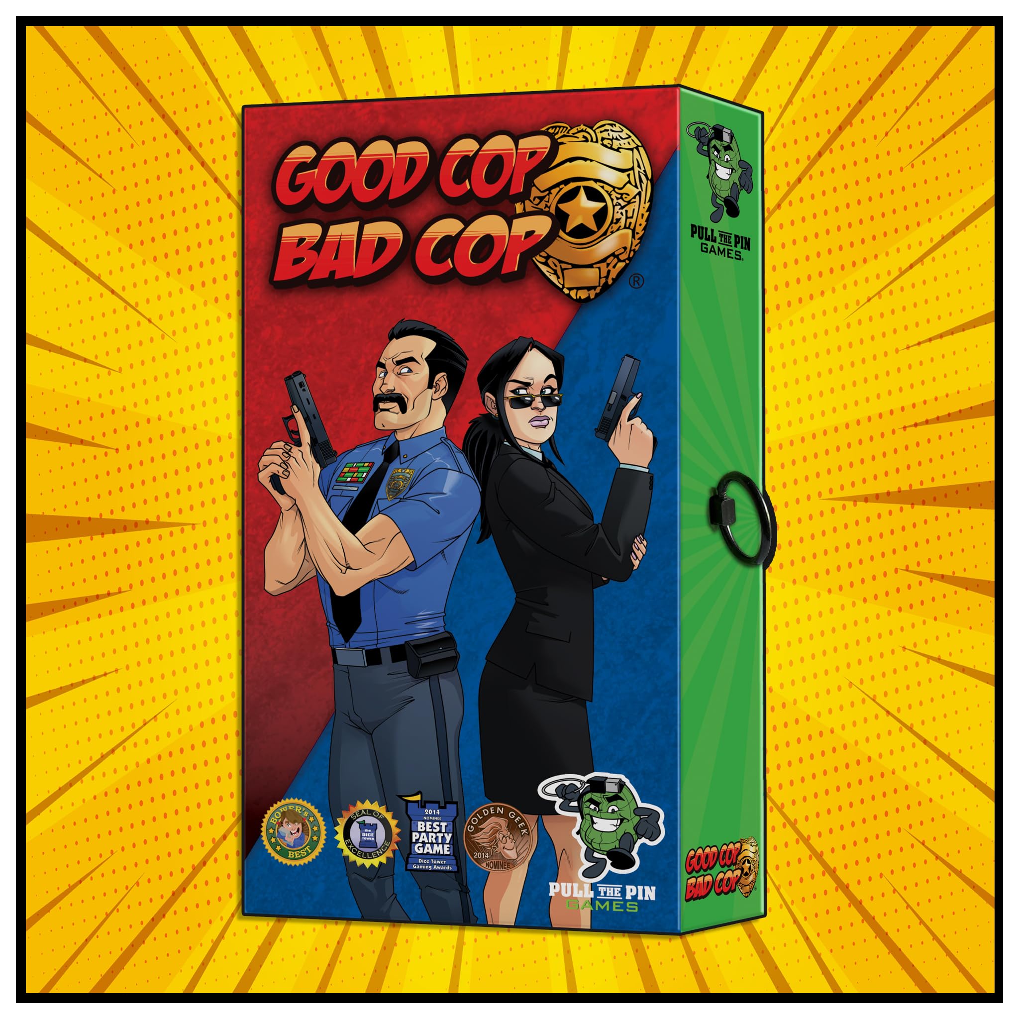 Pull the Pin Games Good Cop Bad Cop - Board Games & Card Games for Epic Fun - Hidden Identity Party Card Game - Fast-Paced Social Deduction - Easy to Learn - 4-8 Players - Award-Winning Family Game