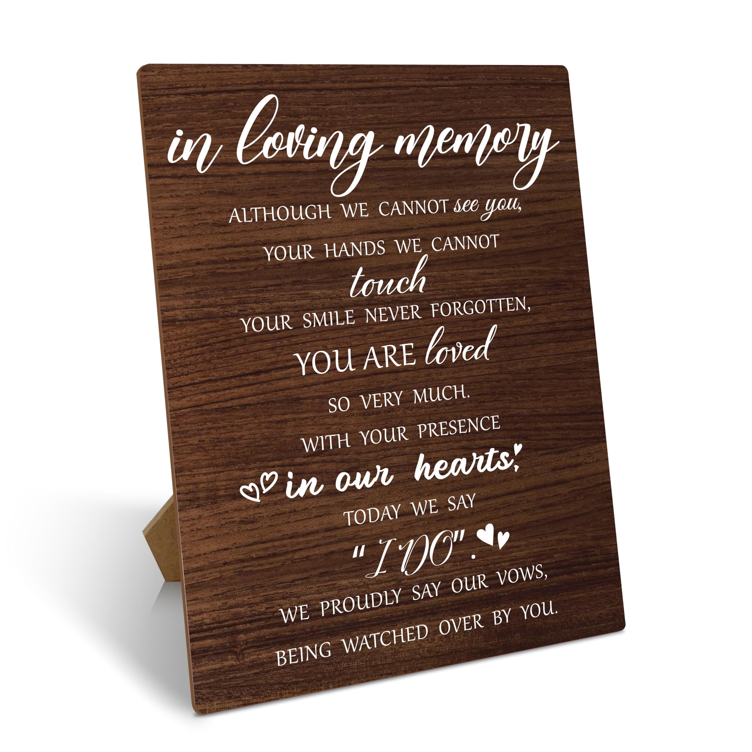 Wedding Memorial Sign, Wedding Party Supplies For Reception, In Loving Memory Wedding Sign With Stand, Rustic Wooden Tabletop Decor For Wedding,